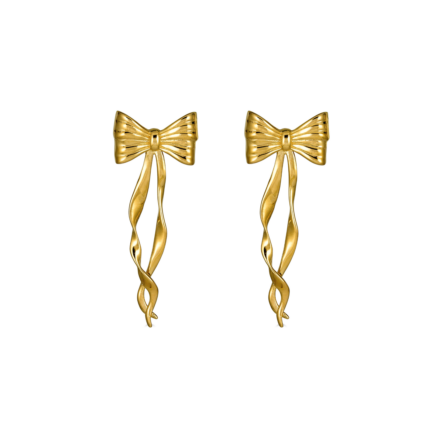 Bow Flutter Earrings in Gold