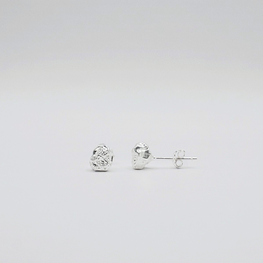 Pebble Studs in Silver