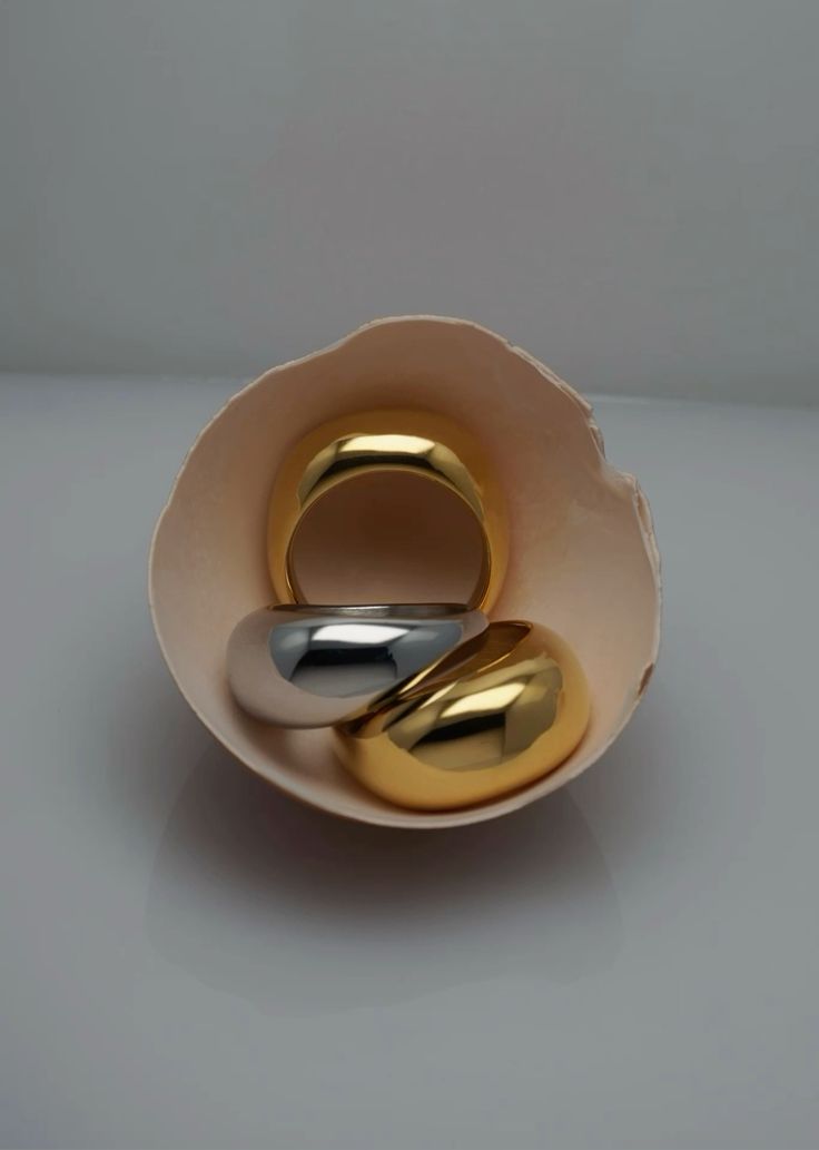 chunky gold rings, chunky silver rings, dome rings.