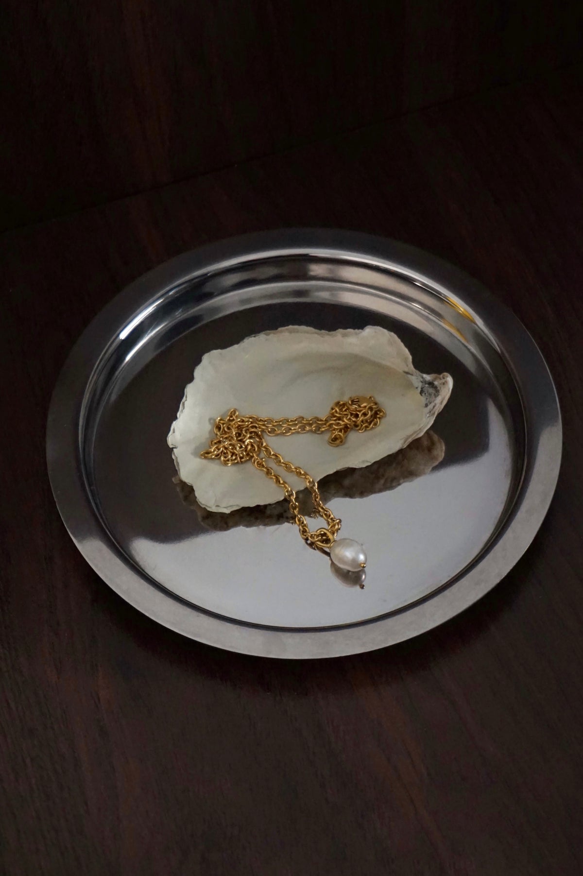 Pearl Pendant Necklace in Gold