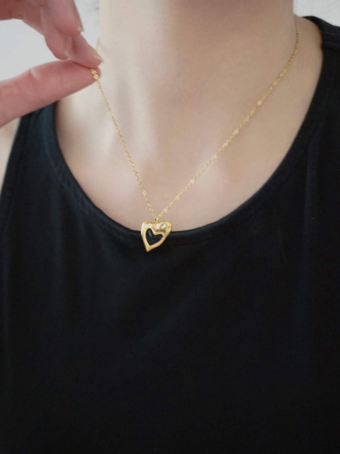 Molten Heart Necklace in Gold