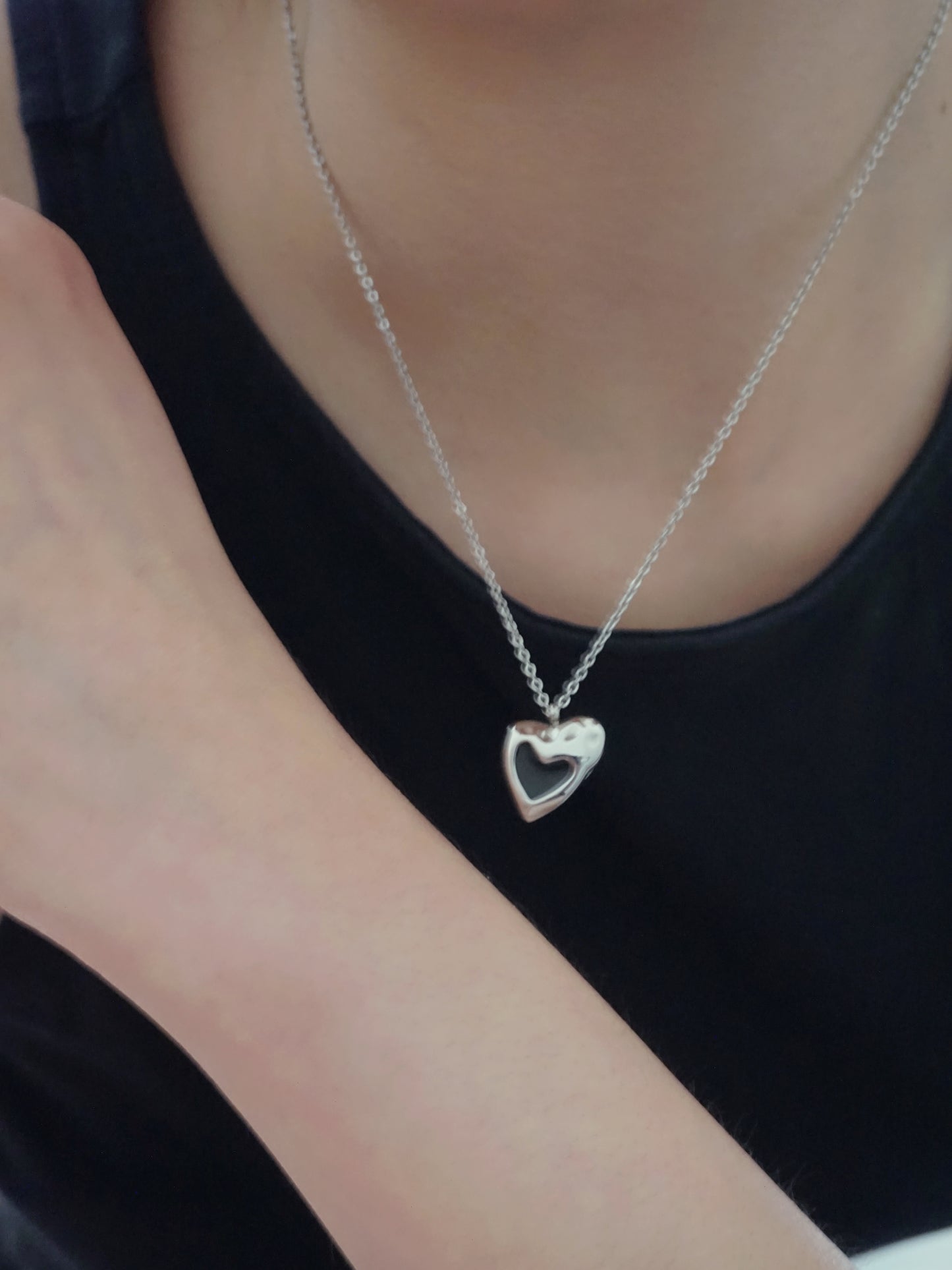 Molten Heart Necklace in Silver