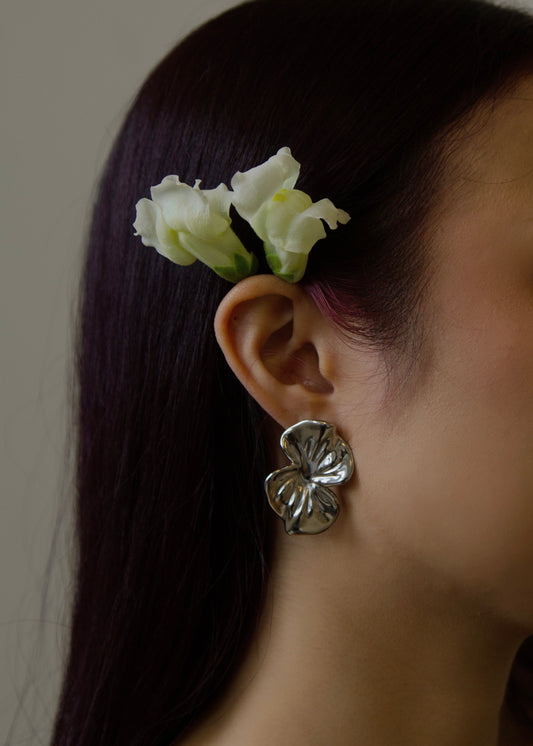 Orchid Earrings in Silver