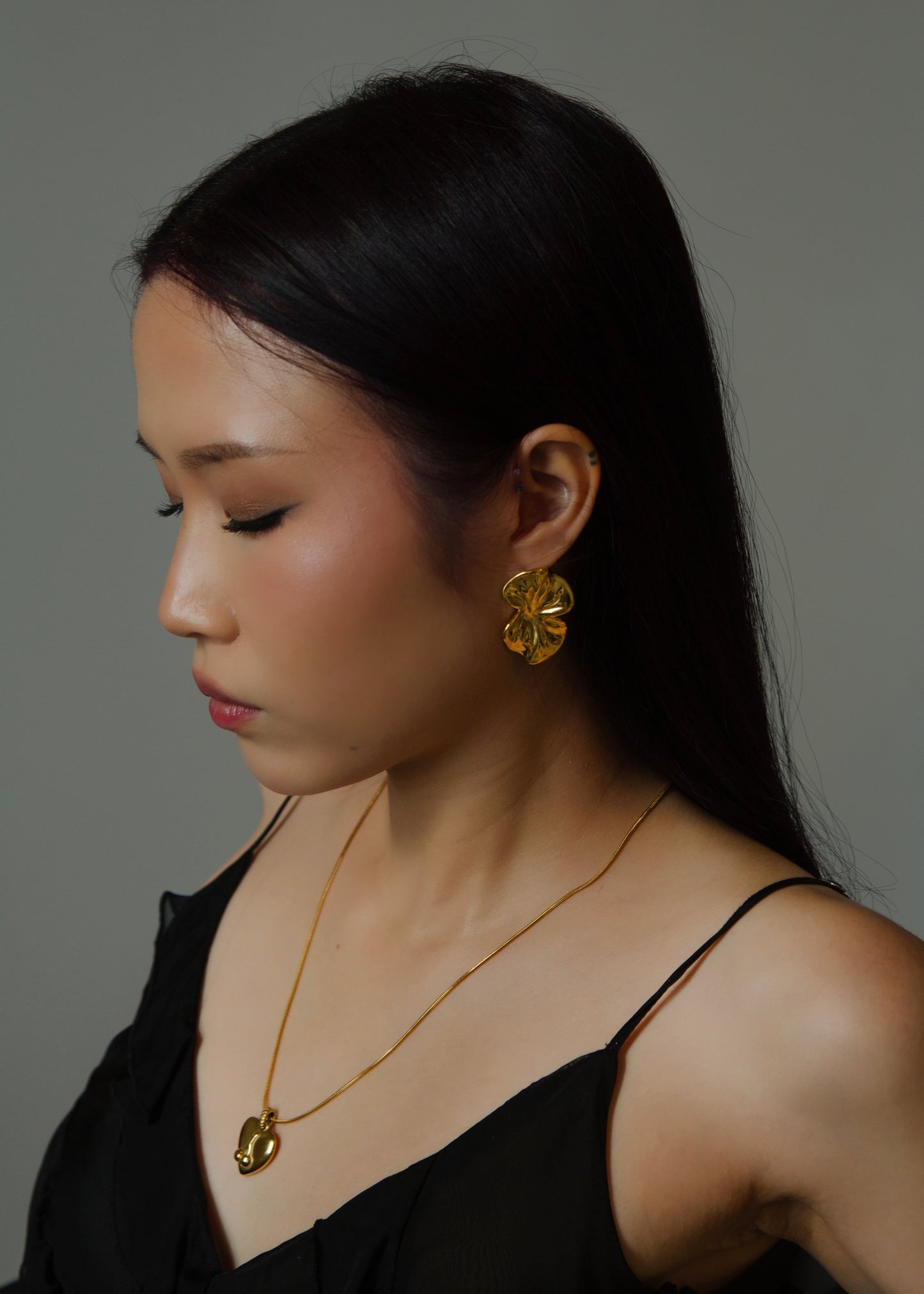 Orchid Earrings in Gold