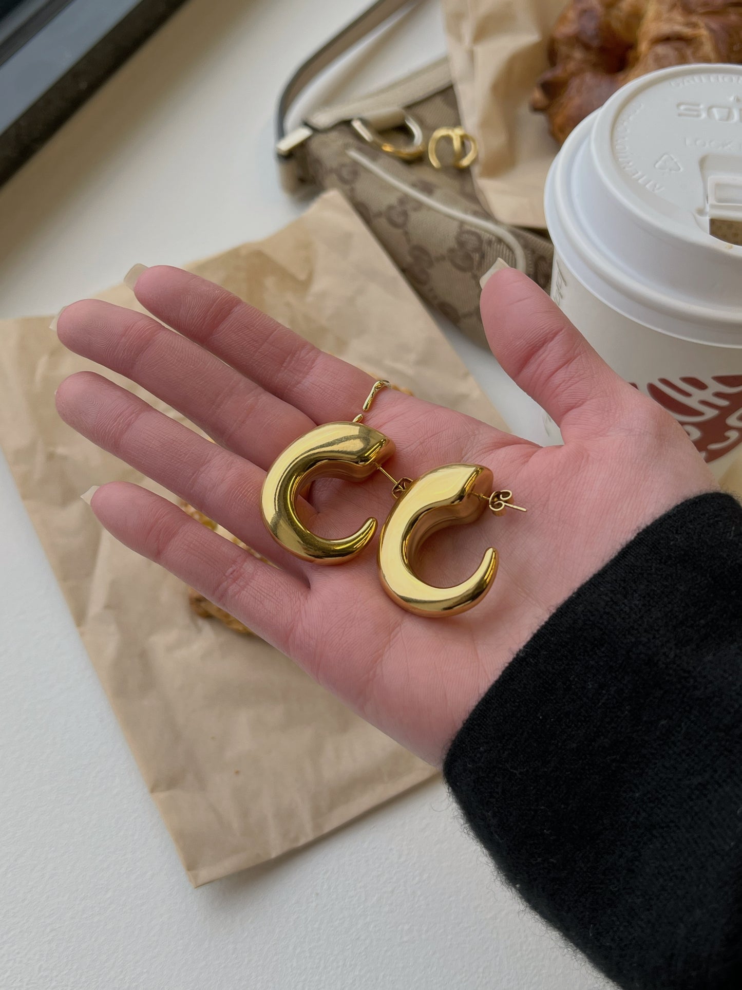 Cece Hoops in Gold