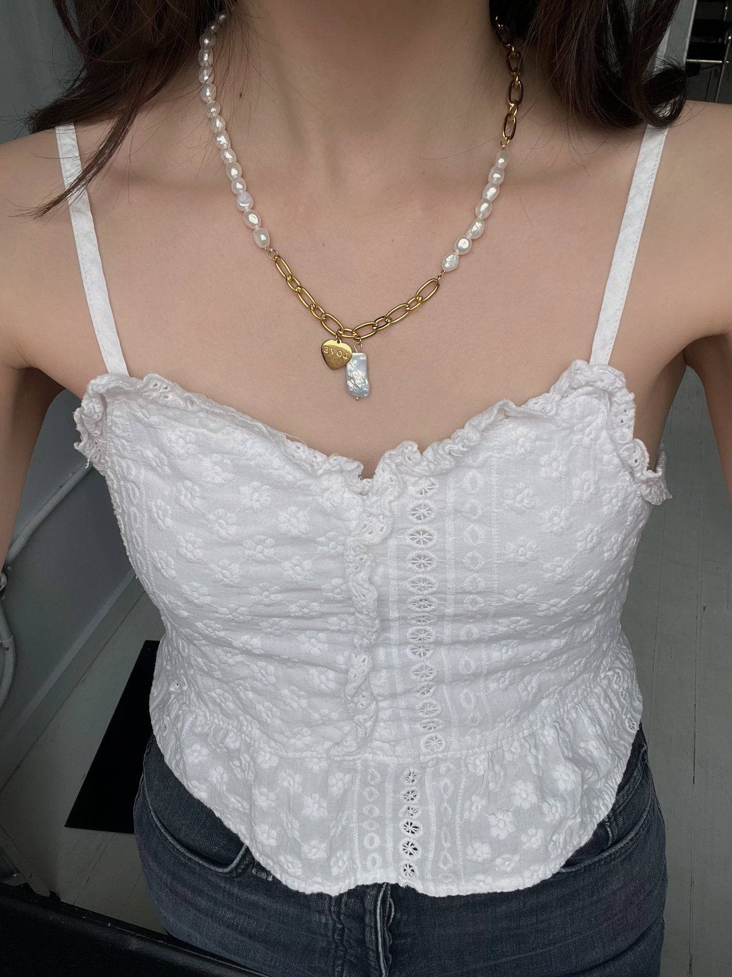 Pearl Link Chain Necklace