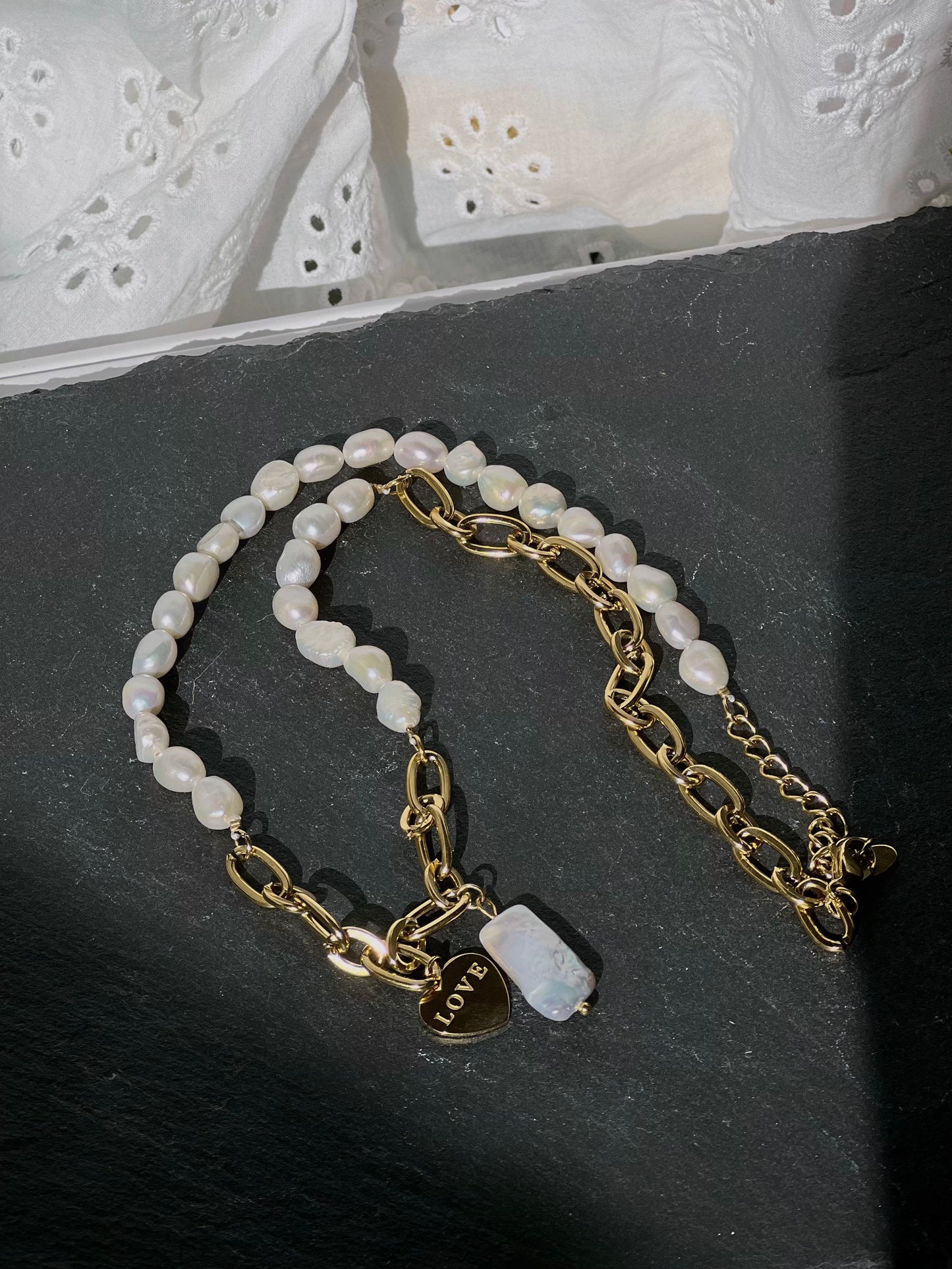 Pearl Link Chain Necklace