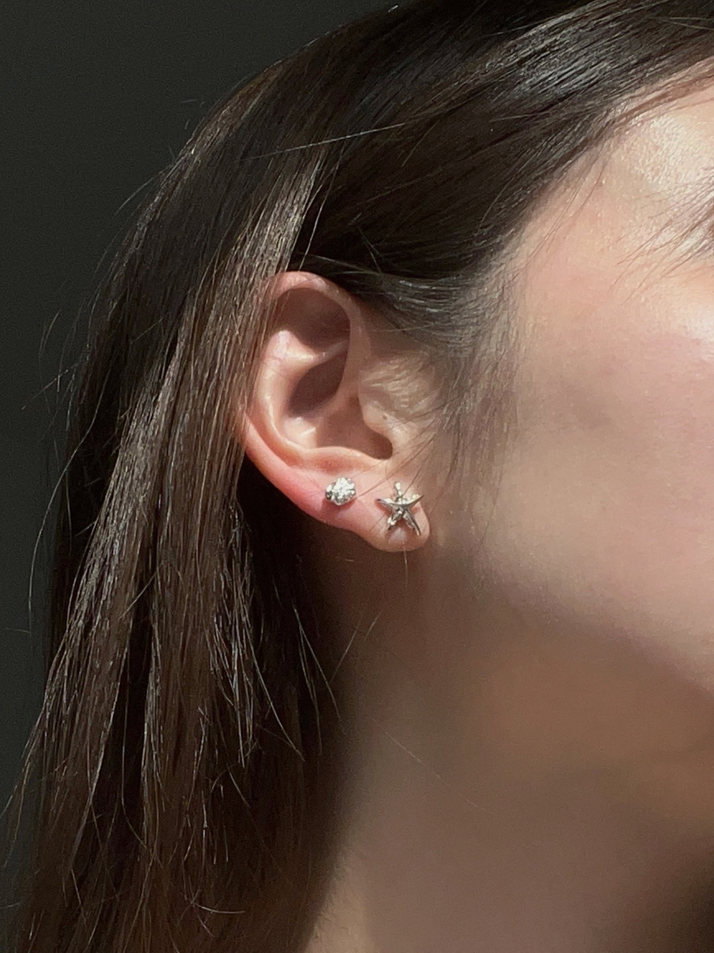 pebble studs, third tone jewelry