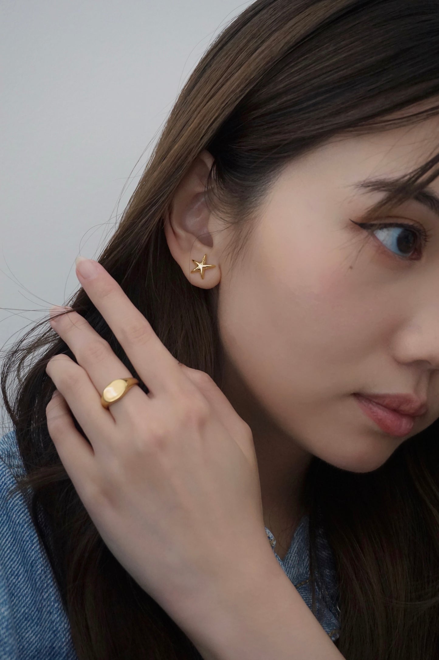 dainty star studs, third tone jewelry