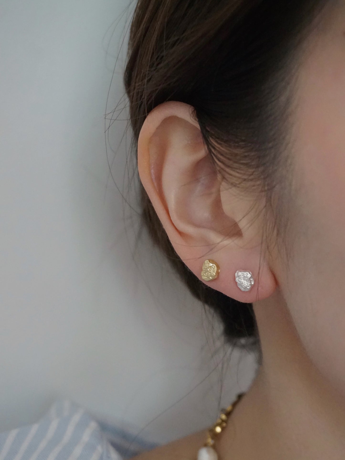 pebble studs, minimal earrings for women