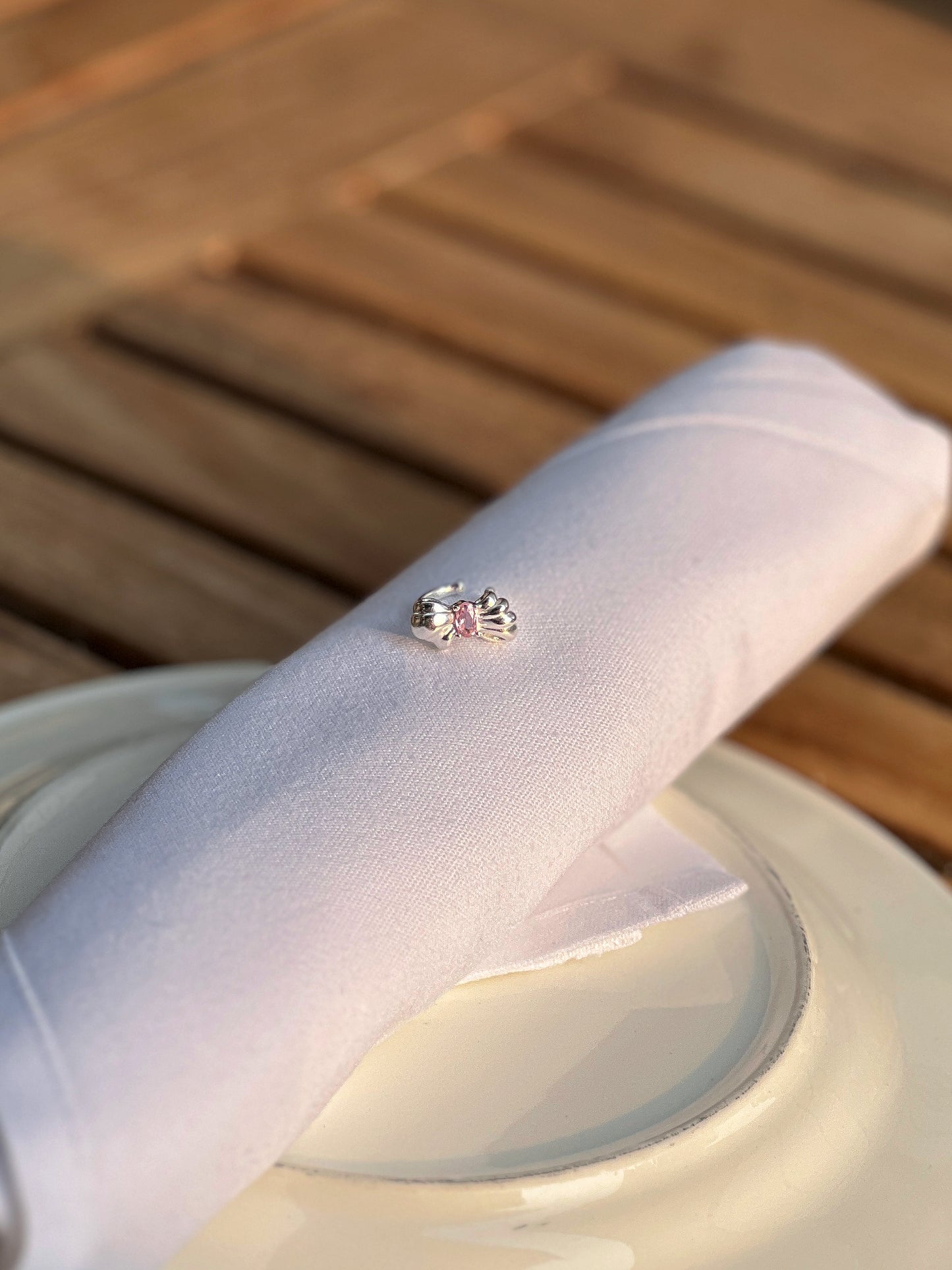 Bow Ear Cuff in Silver