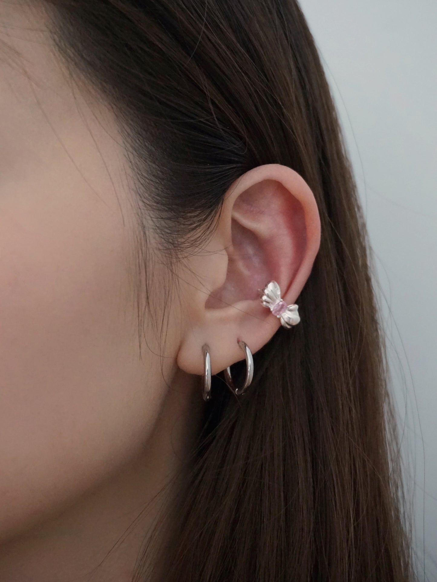 Bow Ear Cuff in Silver