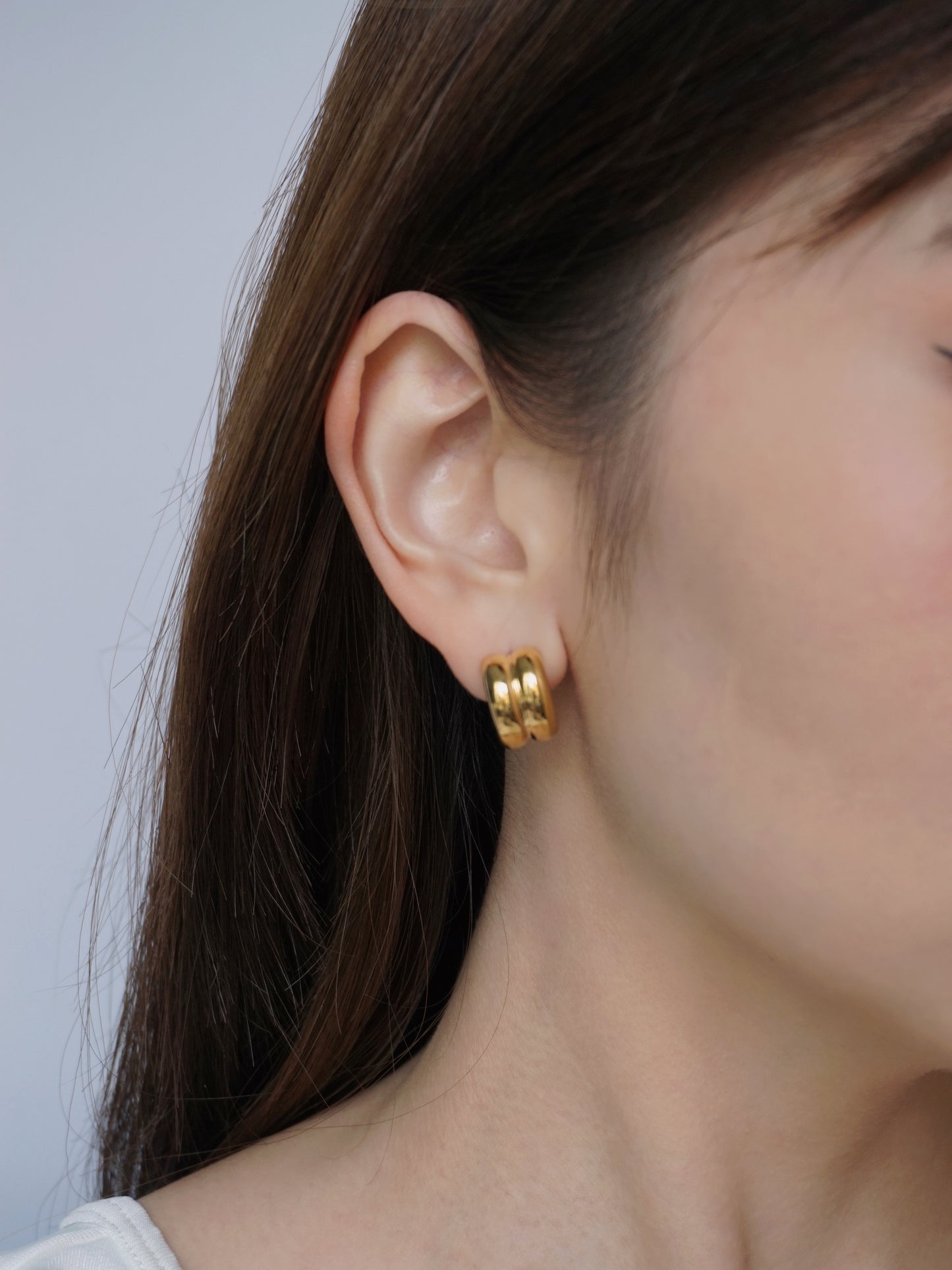 mini puffy earrings hoops from third tone jewelry. affordable good quality jewelry for women.