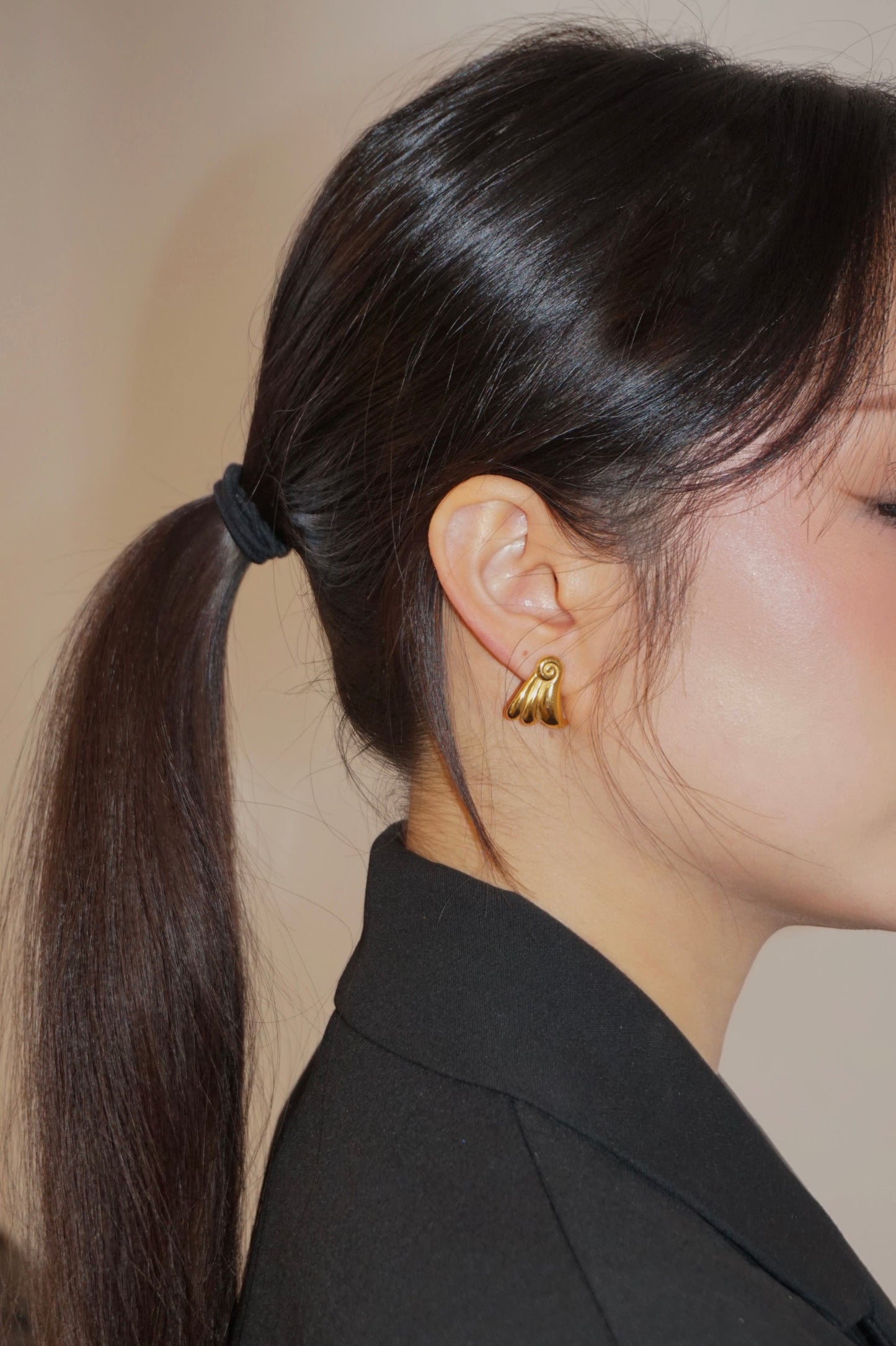 Spiral Wings Gold Earrings for Summer