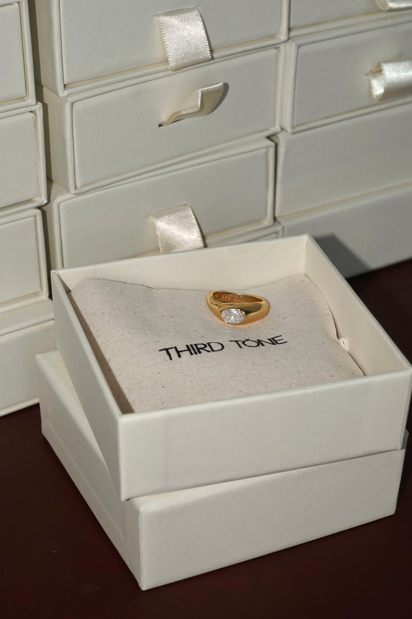 Skye Ring Third Tone Gold Vermeil Ring, Minimal gold ring