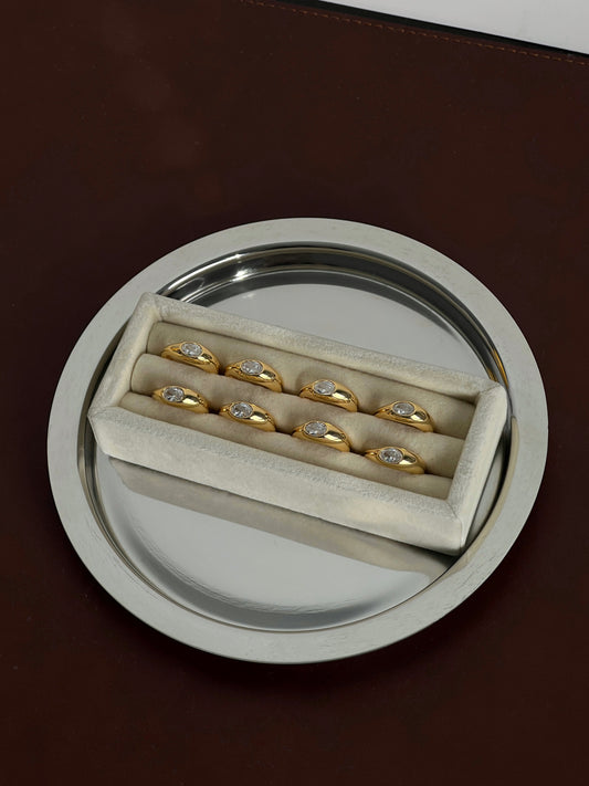 Set of Skye Rings on a ring stand