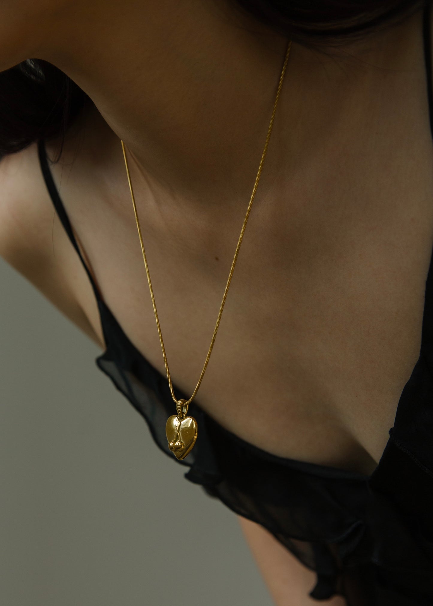 cherry heart necklace third tone jewelry heart pendant necklace