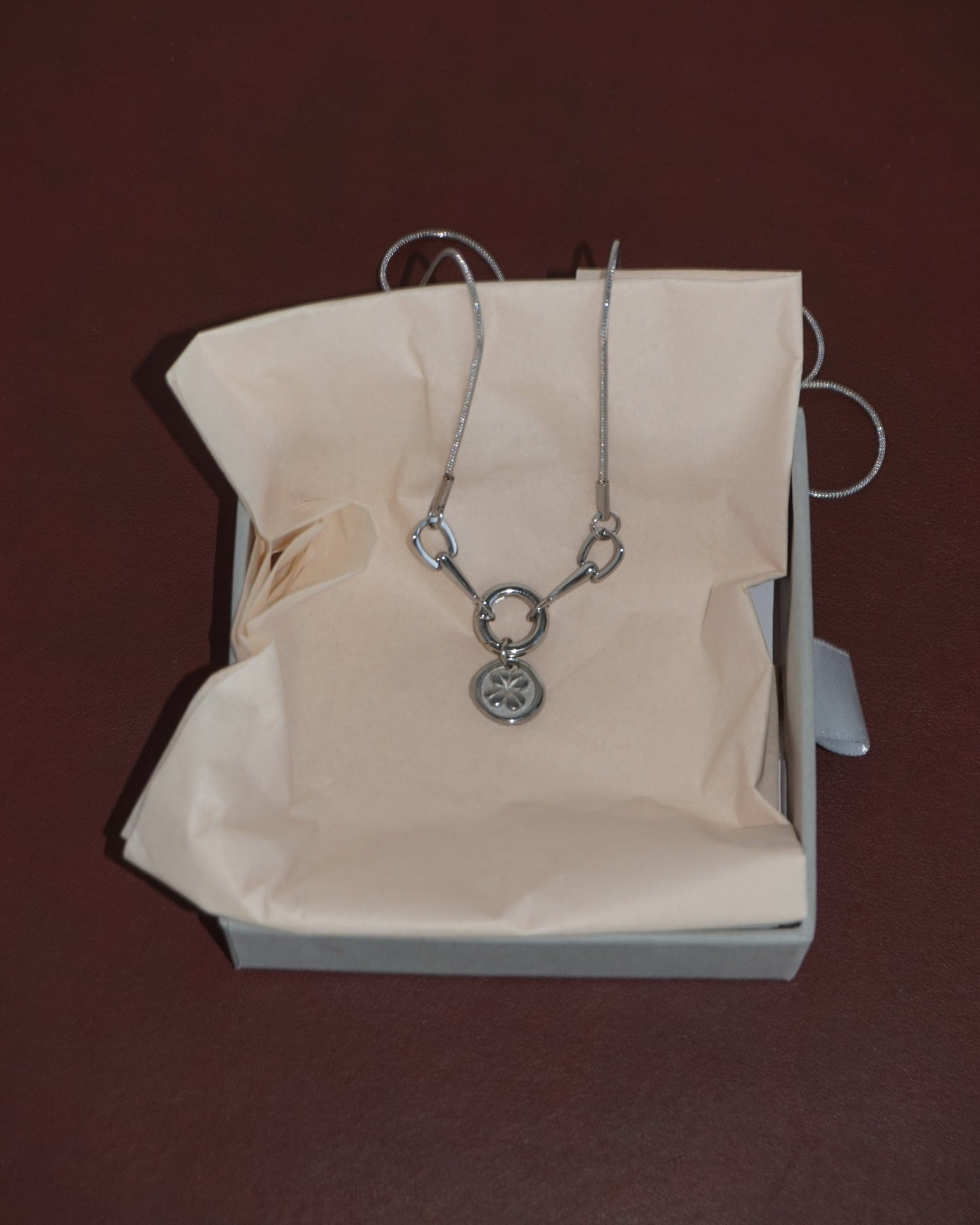 lucky charm silver necklace third tone jewelry
