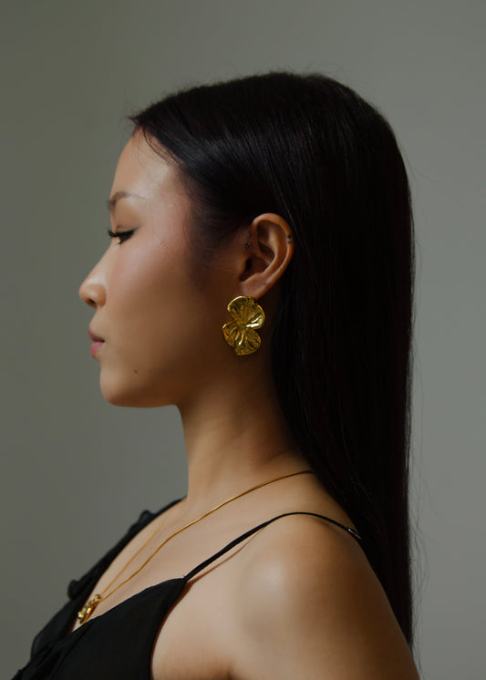 Orchid Earrings in Gold