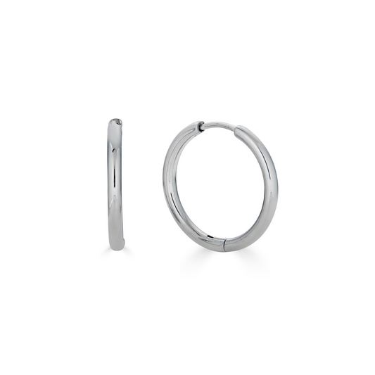 Everyday Medium Hoops in Silver