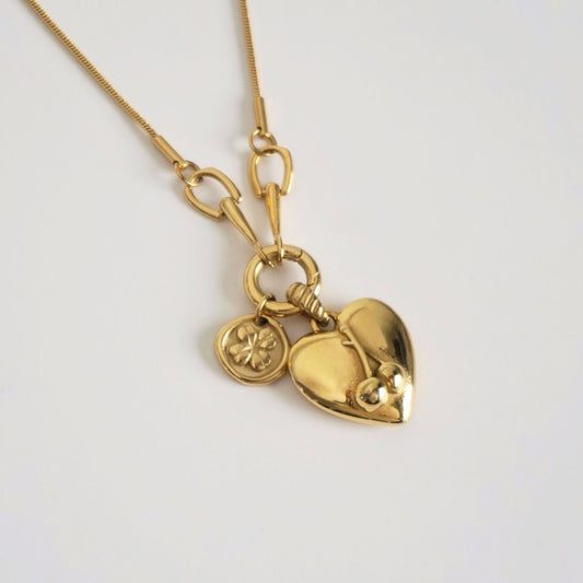 Lucky Cherry Charm Necklace in Gold