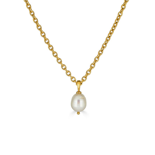 Pearl Pendant Necklace in Gold