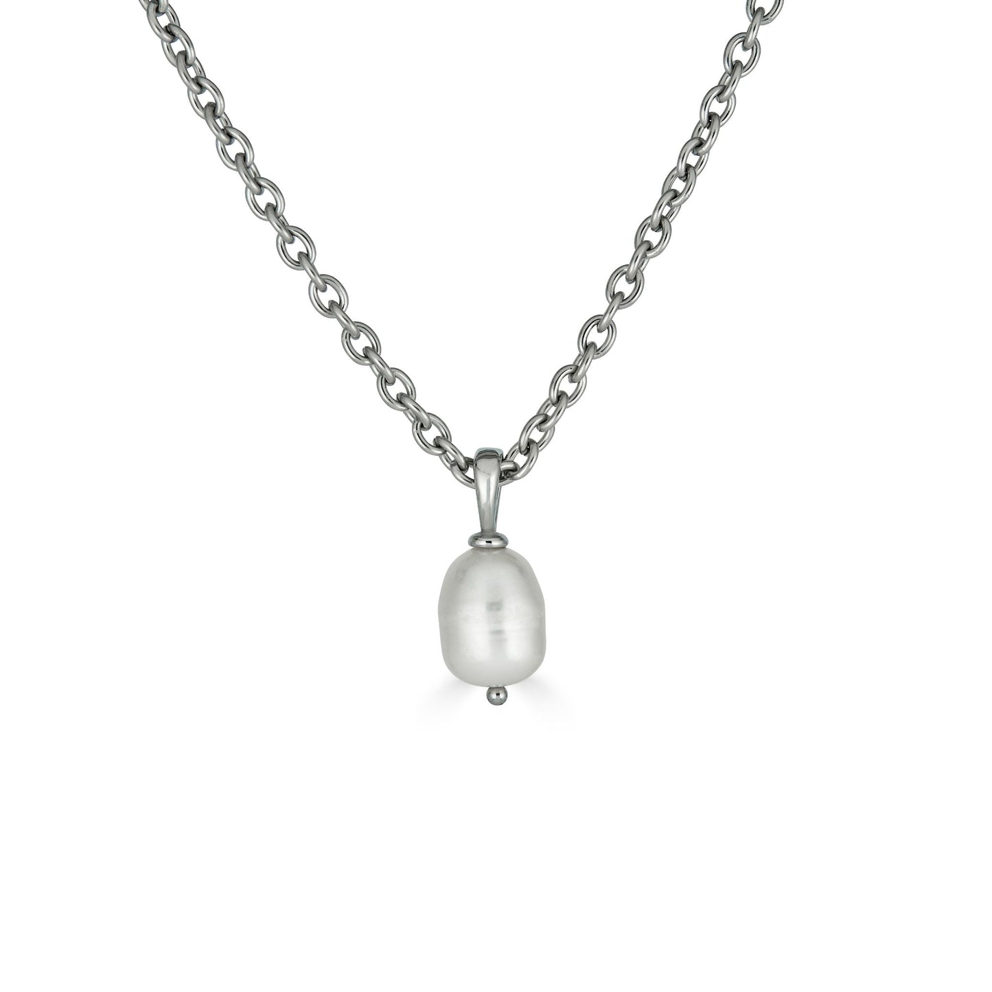 Pearl Pendant Necklace in Silver