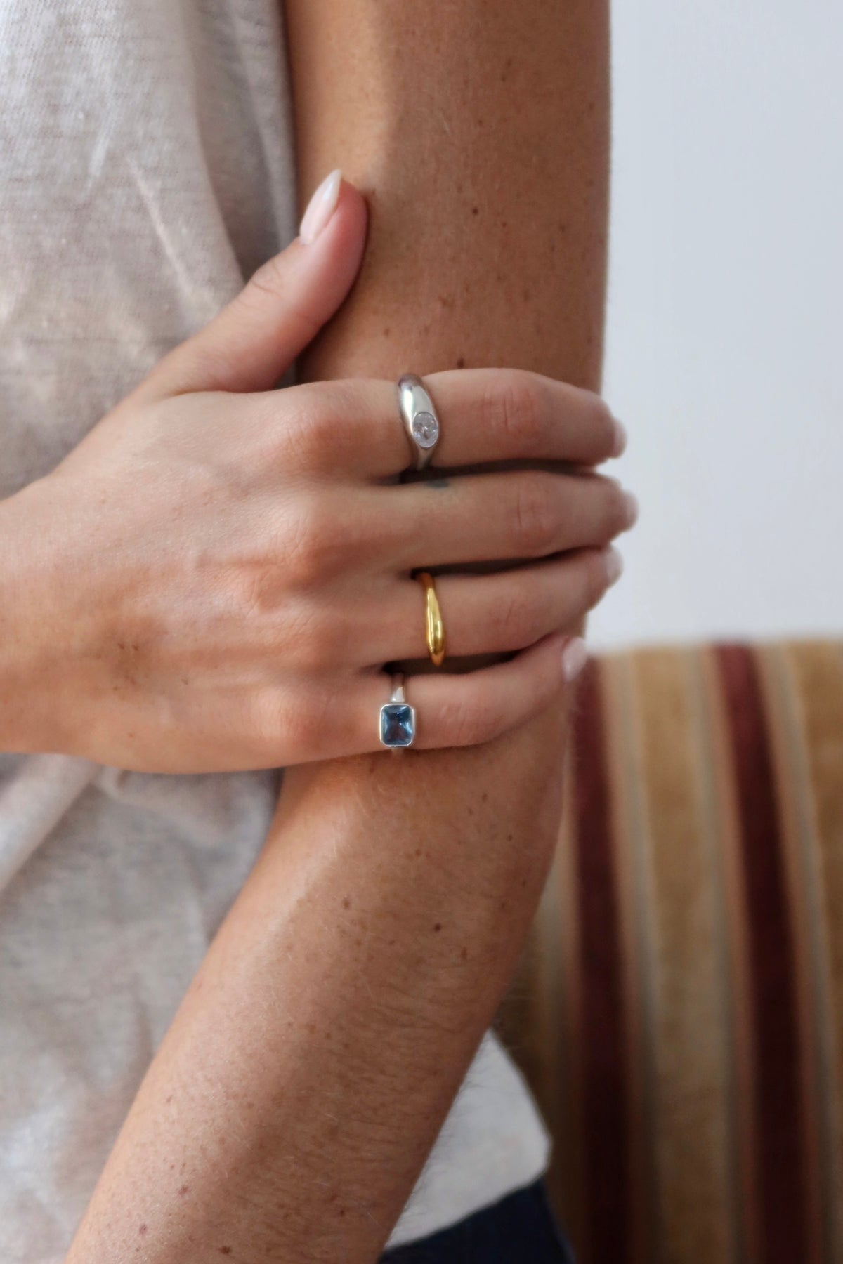 Something Blue Ring in Sterling Silver