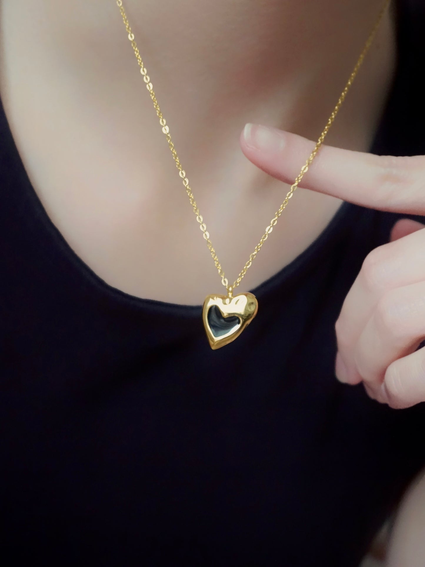 Molten Heart Necklace in Gold