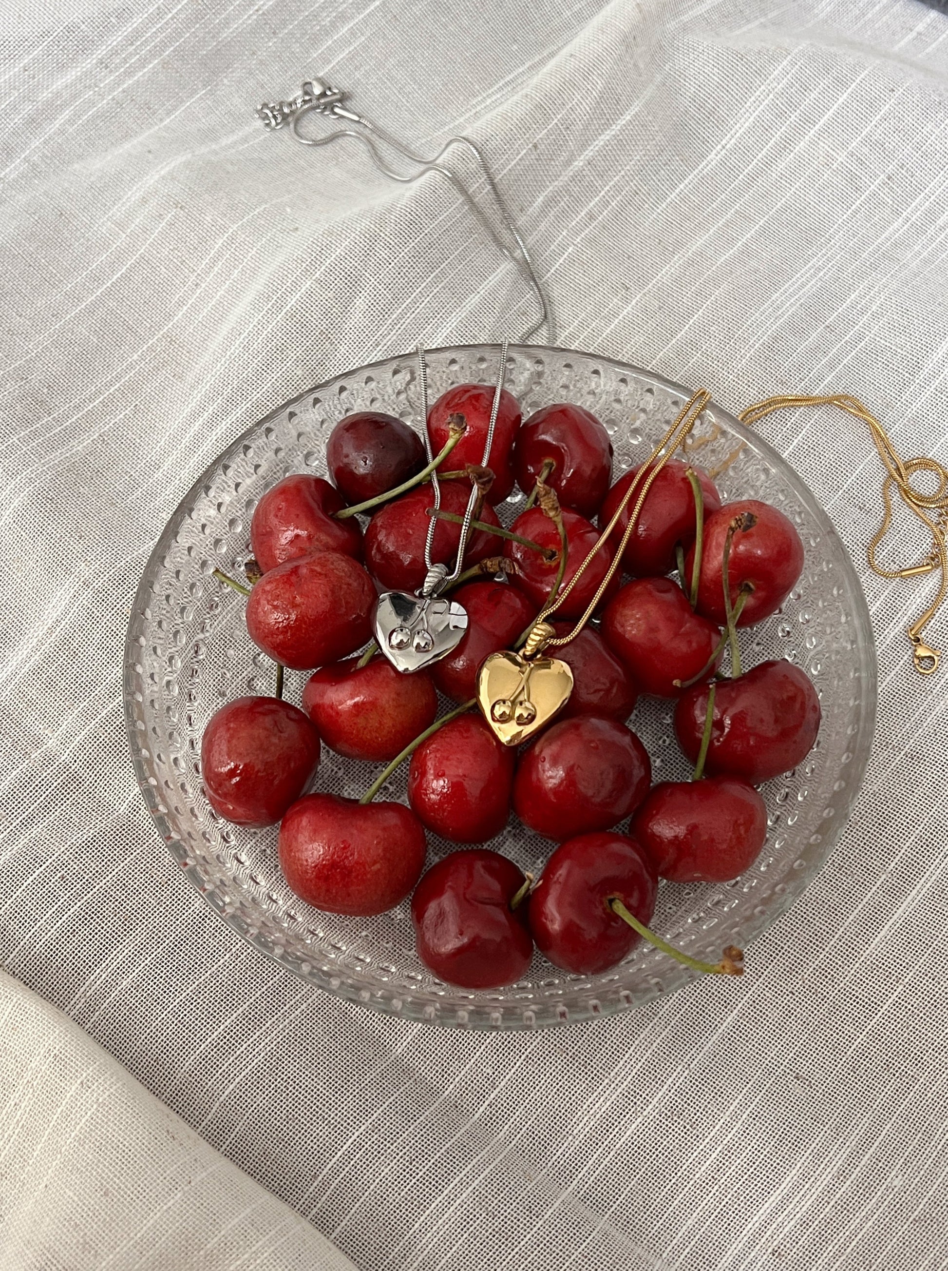 cherry heart pendant necklace from Third Tone jewelry
