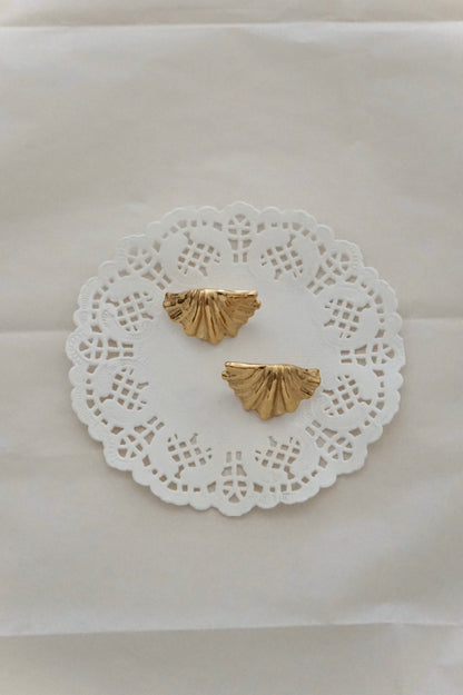 Shell Earrings on a lace doily 