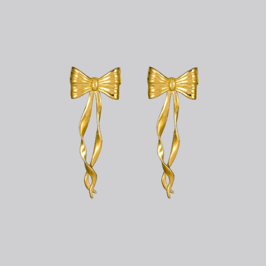 Bow Flutter Earrings in Gold