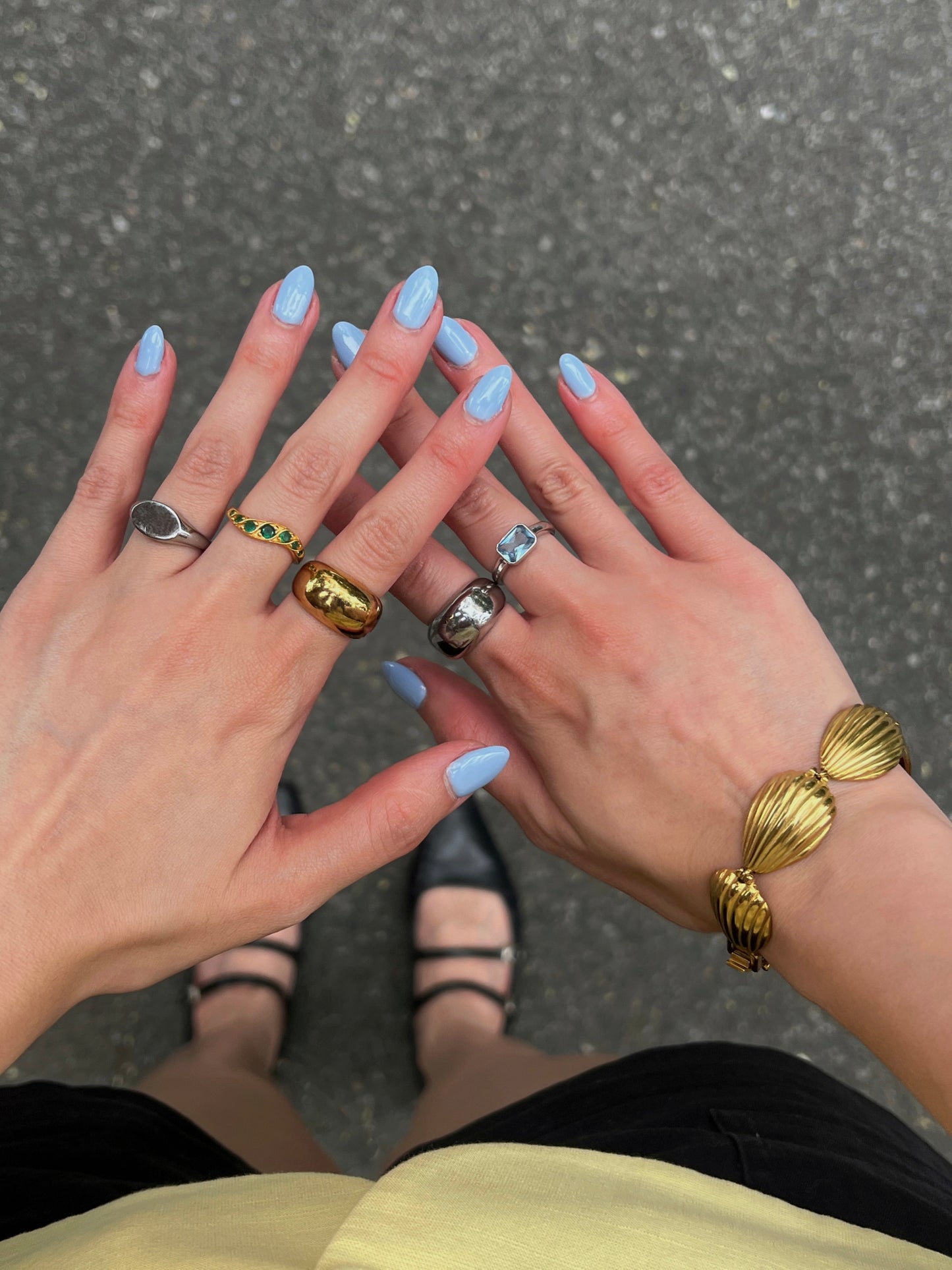 mixed metal ring stack, lilfestyle