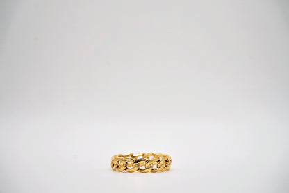 cuban chain gold ring. chain gold ring for women. third tone chain ring