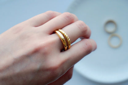 third tone ring jewelry, everyday gold ring, affordable everyday gold ring