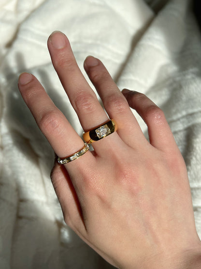 Minimal jewelry from third tone. Heirloom gold ring.